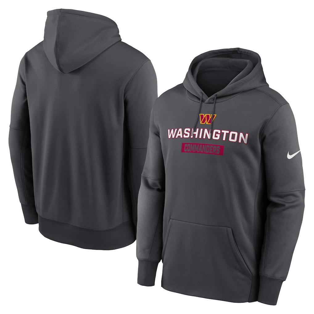 Men's Washington Commanders Anthracite Toss Sweep Performance Pullover Hoodie Men's Washington Commanders Anthracite Toss Sweep Performance Pullover Hoodie